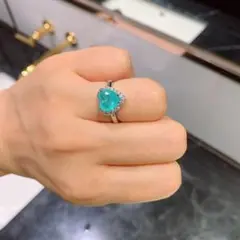 ハートリング パライバトルマリン ハートシェイプ ジルコニア