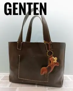 【 genten 】 美品 ✨ アマーノ ハンドバッグ キーホルダー 付き