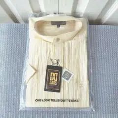 DAKS LONDON　半袖　シャツ　シワ加工　メンズ　黄色　スタンドカラー