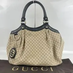 GUCCI グッチ GG ディアマンテ レザー トートバッグ ベージュ