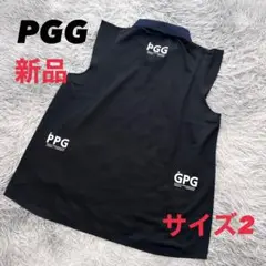 新品　PGG パーリーゲイツ　ノースリーブ　ポロシャツ　ネイビー　サイズ2