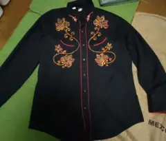 USA製 80s ウエスタン 半袖シャツ 花柄刺繍 菅田将暉 KARMAN