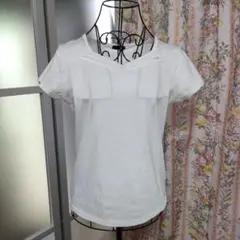 LAVENUE ホワイト Vネック 半袖Tシャツ