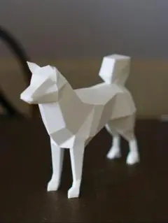 ローポリ　柴犬　モダンアートオブジェ