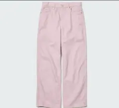 【UNIQLO】ピンク ワイドジーンズパンツ　23