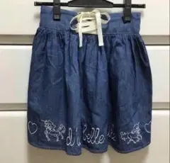 アンクルージュ デニム ミニ スカート ユニコーン ゆめかわいい メルヘン