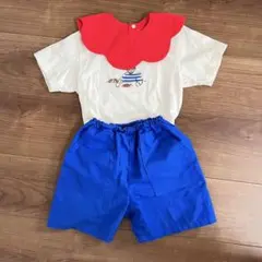 関西万博にオススメ　キッズ用スタイとハーフパンツ　100サイズ