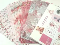 デザインペーパー ピンク いちご 60枚以上