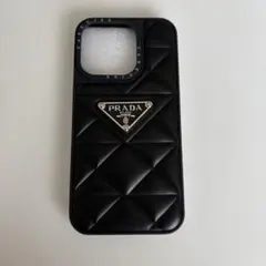 新品　未使用　PRADA ブラックキルティング iPhone15プロケース