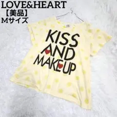 【美品】LOVE&HEART ラブアンドハート ロゴ 半袖Tシャツ Mサイズ