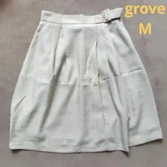 grove ベージュ フレアスカート スカート ひざ丈 M