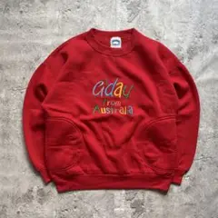 オーストラリア製 Kanley 刺繍G’day 海外スウェット 赤
