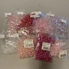 プラスチックビーズ　セット　ピンク系