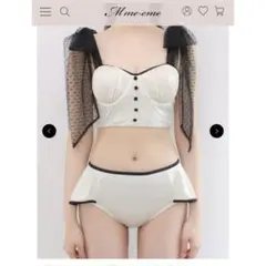 エムミーエメ　水着 M me eme【エムミーエメ】リボングリッターレーススイムウェア