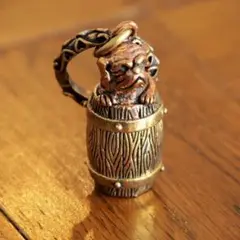 新品　真鍮ブラス　キーホルダー　ブルドッグ　アンティーク風