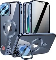 KELLCASE iPhone 15 ケース 全面保護 隠しスタンド付き