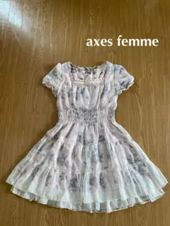 axes femme 花柄シフォンワンピース ピンク M