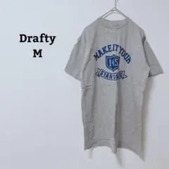ドラフティ　Tシャツ　半袖　英字　プリント　薄手　綿100　カジュアル　M
