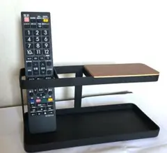 小物ラック コンパクト　ウッド柄　ブラック