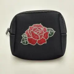 DecoBaboo ポーチ　バラのストーン装飾 小物入れ　新品　美品