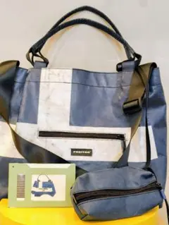 FREITAG　フライターグ　peggy トート FREITAG◇PEGGY/2way/トートバッグ/PVC/YLW/総柄/角擦れ/破れ