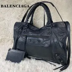 【極美品】バレンシアガ ザ・シティ 2way ハンドバッグ ミラー付き A4可