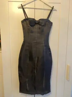 D&G ブラックシルクスリップドレス