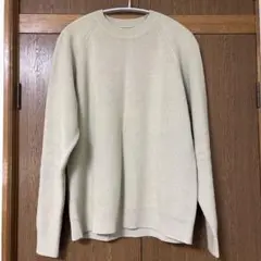紳士 洗える畦編みクルーネックセーター