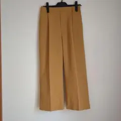 マスタード ワイドパンツ センタープレス