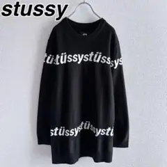 stussy ステューシー ロゴ 黒 ニットセーター