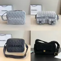 CHANEL キルティングショルダーバッグ グレー