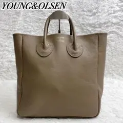 極美品✨YOUNG&OLSEN トートバッグ 本革 シボ ベージュ Mサイズ