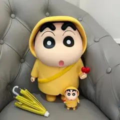 ハートレインコートしんちゃん フィギュア（ビッグサイズとミニサイズセット）