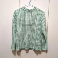 チェック柄 長袖 トップス ハイネック