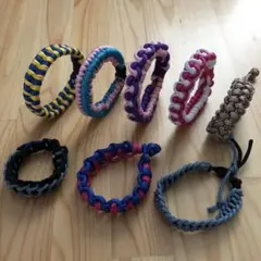 パラコード　ブレスレット　8本セット ハンドメイド 男女兼用 アウトドア 登山