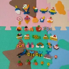 アクアビーズ 完成品 スイーツ 花 動物 いろいろ 35点セット