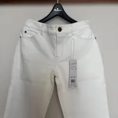 新品　AMACA ホワイト クロップドストレートデニム
