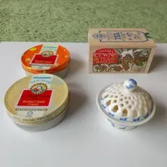 アイスワインティー木箱&陶器製小物入れ&NIN JIOM京都念慈菴キャンディ缶