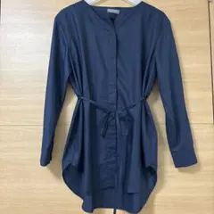 【美品】a Day in the Life ネイビーシャツ　ウェストベルト付き