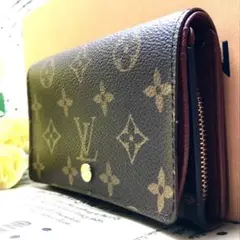 ルイヴィトン モノグラム 折財布 ブラウン トレゾール S2434