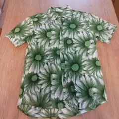Lav グリーン花柄 半袖シャツ Lサイズ