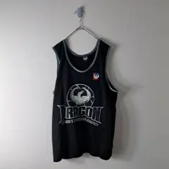 E54　バスケユニフォーム ドラゴン タンクトップ メッシュ ノースリーブ L