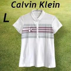 Calvin Klein レディース 半袖ポロシャツ L ゴルフウェア/F52☆