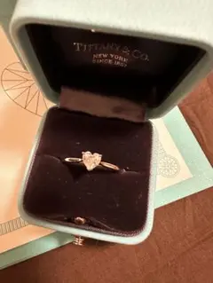 ティファニー ソリティア ハートシェイプ ダイヤモンド リング 0.49ct