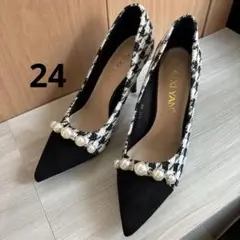 超美品　パンプス パール ポインテッドトゥ ピンヒール キャバシューズ