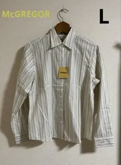 新品　McGREGOR ストライプシャツ　ブラウス　 Lサイズ　綿100%