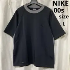 00s NIKE ナイキ DRI-FIT 半袖Tシャツ ブラック×グレー系 L