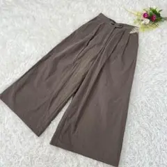 〝ヒュイル〟タック入りガウチョパンツ 綿100% （2）ワイド