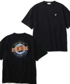 【新品】KANGOL　メンズ　ロゴ刺繍　バックプリント　Tシャツ　ブラック　L