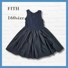 人気✨FITH 黒×ネイビー ノースリーブワンピース 160 バイカラー